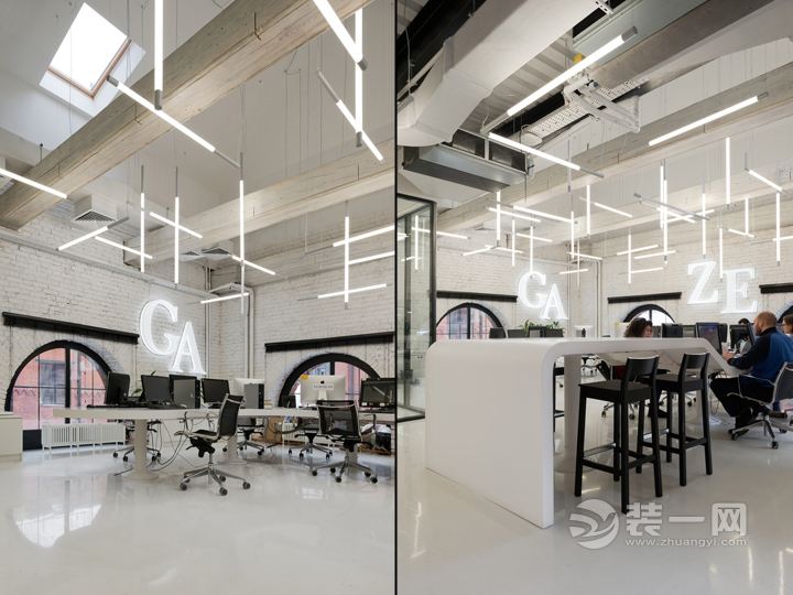 北京装饰公司荐黑白色办公室装修效果图