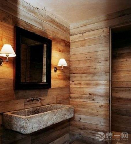 原木风格浴室装修设计效果图